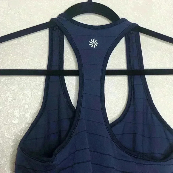 Athleta Racerback Tank Top Women's Large Purple Striped Athletic - Picture 5 of 7